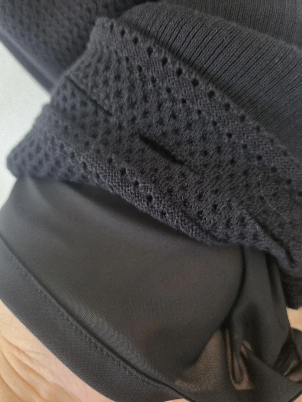 PSWL Proenza Schouler Black Knit Crochet Trim Midi Maxi Dress Small